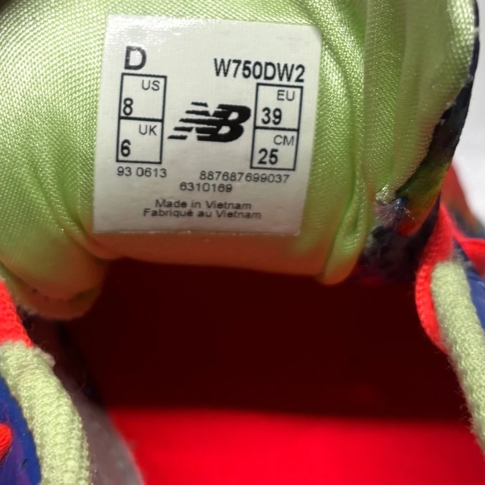 New Balance 750 v2 Women’s Size 8 Running Shoes Blue Red Multicolor Athletic Sne